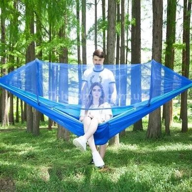 Туристический гамак Travel hammock с москитной сеткой Синий