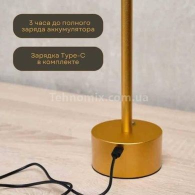 Ночник настольный металлический на батарейках LED A21 Gold