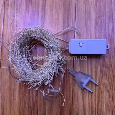 Гірлянда роса лінійна Мішура пухнаста 20м 600LED 220V 4529 YL20 AND 61-1 Сірий провід, мультиколор