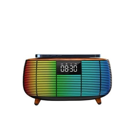 Колонка Bluetooth з годинником та бездротовою зарядкою NSP-2312 Чорна