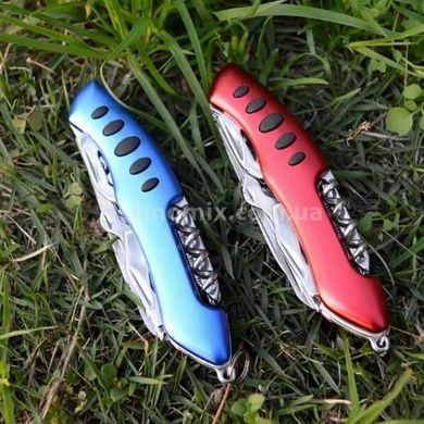 Нож складной туристический мультитул 12в1 Traveler 9.5см 5011LG5 Black/Blue/Red Красный