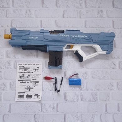 Пістолет-бластер водяний автоматичний акумуляторний 600мл Combat Water Gun Блакитний