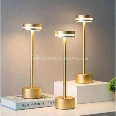 Ночник настольный металлический на батарейках LED A21 Gold
