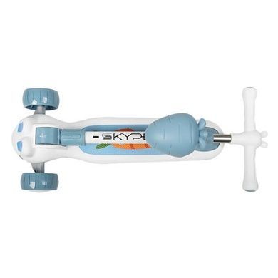 Самокат дитячий триколісний з сидінням, колеса PU 125х40мм Skyper T-9892/40 Блакитний