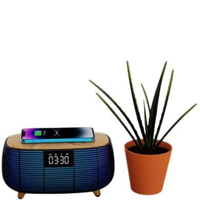 Колонка Bluetooth з годинником та бездротовою зарядкою NSP-2312 Чорна