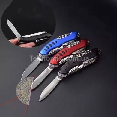 Нож складной туристический мультитул 12в1 Traveler 9.5см 5011LG5 Black/Blue/Red Красный