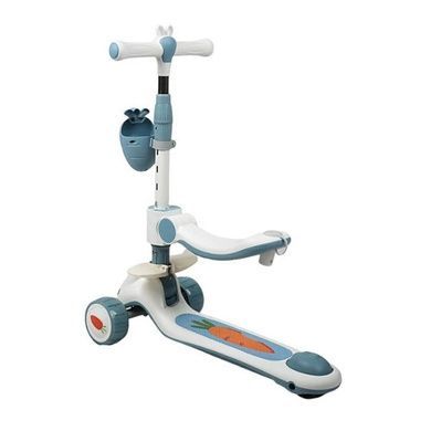 Самокат дитячий триколісний з сидінням, колеса PU 125х40мм Skyper T-9892/40 Блакитний