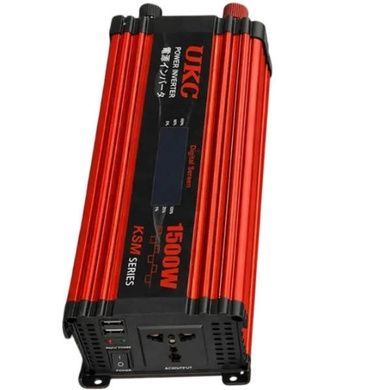 Преобразователь напряжения 1500W 12V AC/DC UKC KSM-1500W Черный с красным