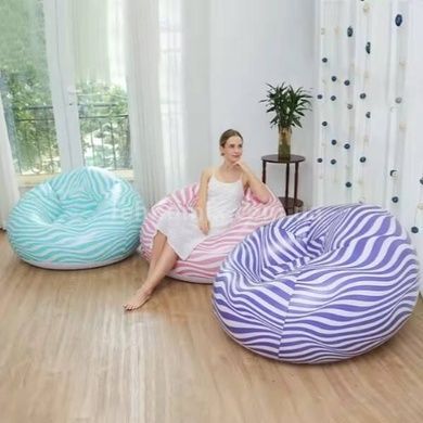 Кресло-мешок надувное для отдыха в полоску Sofa XL-1135 Розовое