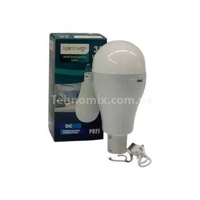 Лампочка акумуляторна з гачком 30W Usb Rainberg P921 Біла