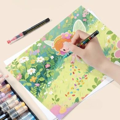 Набір Акрилово-акварельних маркерів 48шт у прозорому чорному боксі Acrylic MAP-14