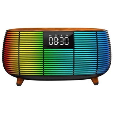 Колонка Bluetooth з годинником та бездротовою зарядкою NSP-2312 Чорна