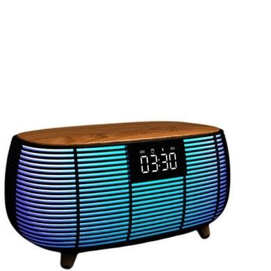 Колонка Bluetooth з годинником та бездротовою зарядкою NSP-2312 Чорна