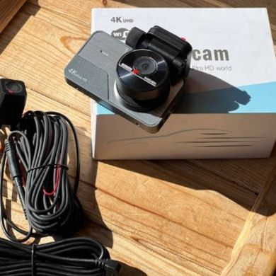 Автомобільний відеореєстратор 4k uhd wifi Dash cam Vidure Чорний