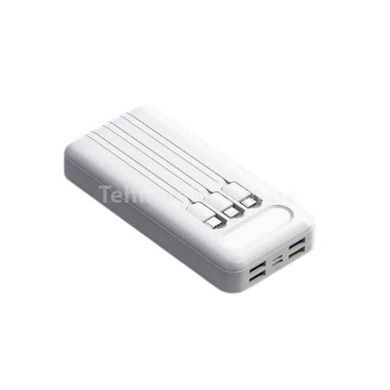 Power Bank 30 000mA 4 разъема USB, микро USB, TYPE-C Белый