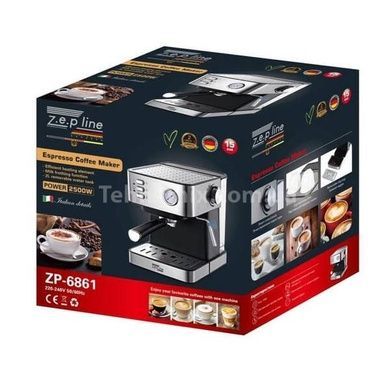 Кофеварка рожковая эспрессо со стимером Zepline ZP-6861 2500Вт