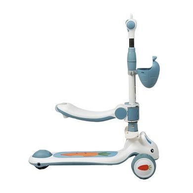 Самокат дитячий триколісний з сидінням, колеса PU 125х40мм Skyper T-9892/40 Блакитний