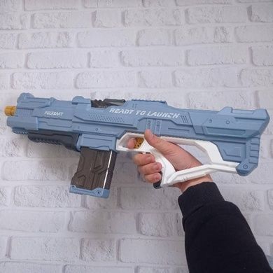 Пістолет-бластер водяний автоматичний акумуляторний 600мл Combat Water Gun Блакитний