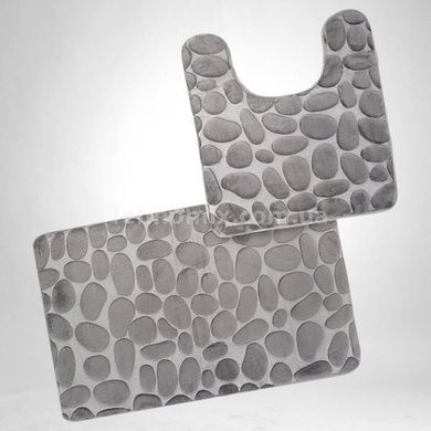 Набір килимків для ванної кімнати 2шт 40*50CM + 40*60CM Сірий