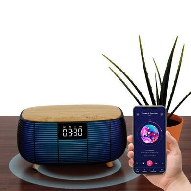 Колонка Bluetooth з годинником та бездротовою зарядкою NSP-2312 Чорна