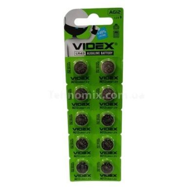 Набор батареек 10шт на блистере Videx AG12/LR43