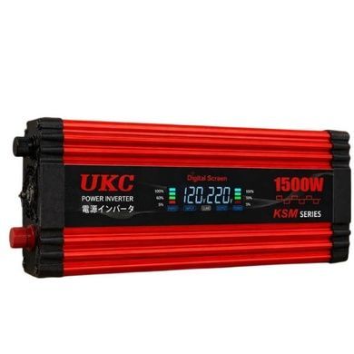 Преобразователь напряжения 1500W 12V AC/DC UKC KSM-1500W Черный с красным