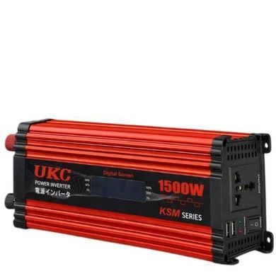 Преобразователь напряжения 1500W 12V AC/DC UKC KSM-1500W Черный с красным