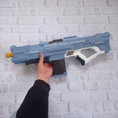 Пістолет-бластер водяний автоматичний акумуляторний 600мл Combat Water Gun Блакитний