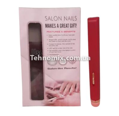 Домашній портативний фрезер ручка для манікюру та педикюру з набором фрез Flawless Salon Nails Червоний