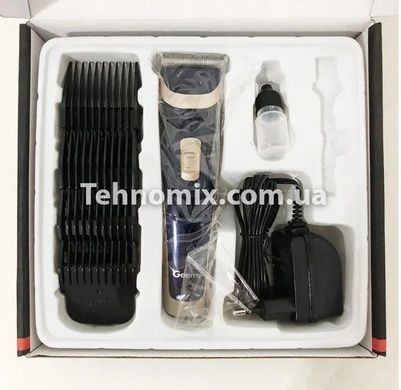 Акумуляторна машинка для стрижки волосся Geemy Gm 6005 Синьо-Бежева