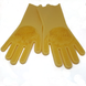 Силиконовые перчатки для мытья и чистки Magic Silicone Gloves с ворсом Желтые