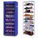 Складной тканевый шкаф для обуви на 9 полок T-1099 Синий