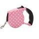 Повідець-рулетка 5м Retractable Dog Leash Рожевий у горошок