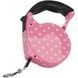 Повідець-рулетка 5м Retractable Dog Leash Рожевий у горошок