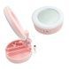 Круглое складное зеркало с LED подсветкой Live Makeup G3 Розовое