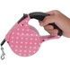 Повідець-рулетка 5м Retractable Dog Leash Рожевий у горошок