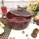 Каструля кругла з антипригарним покриттям з кришкою 28 см 6,63 л Червона