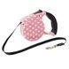 Повідець-рулетка 5м Retractable Dog Leash Рожевий у горошок