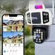 Камера для відеоспостереження вулична з сиреною на 2 об'єктиви IP WiFi JNice 12mp JE-2203 Біла