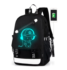 Светящийся городской рюкзак с usb зарядкой (человечек в наушниках)