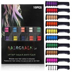 Набор расчесок с цветными мелками 10шт Hair Chalk