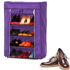 Складной тканевый шкаф для обуви FH-5578 Фиолетовый