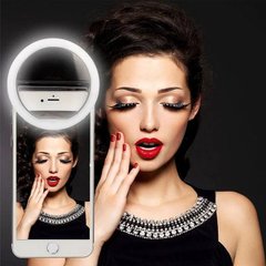 Светодиодное селфи-кольцо на батарейках Selfie Ring Light Черное