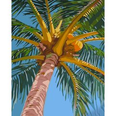 Картина по номерам Strateg ПРЕМИУМ Кокосы на пальме размером 40х50 см (GS712)