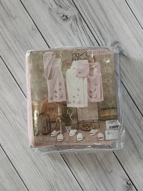 Набір жіночий сауну (рушник-спідниця, чалма, тапочки) Pupilla Butterfly gul kurusu Бамбук