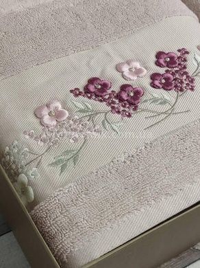 Полотенца Pupilla Eva sakura lila Пенье набор 2 шт