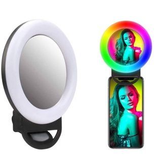 Селфі-кільце світлодіодне із дзеркалом для телефону/планшета Selfie Ring Light Чорне