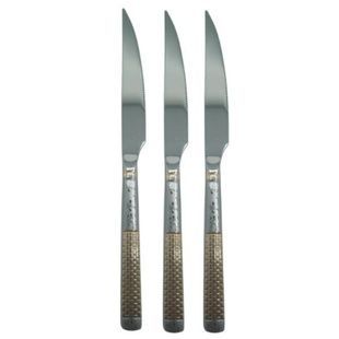 Набір столових ножів 6шт рифлені із золотистим декором Cutlert set 433-3-М311