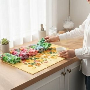 Набір кухонних рушників із мікрофібри Квіточки 25x50см 20шт 28605