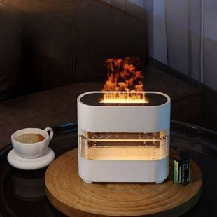 Увлажнитель воздуха с имитацией капель дождя и пламени Humidifier Белый